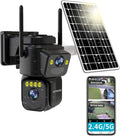 LETSCEE Security Cameras Outdoor WiFi,5G/2.4G Cameras for Home Security Solar Power with Dual Lens,Motion Detection,Night Vision,2-Way Audio,Weather Proof,No Subscription Fee