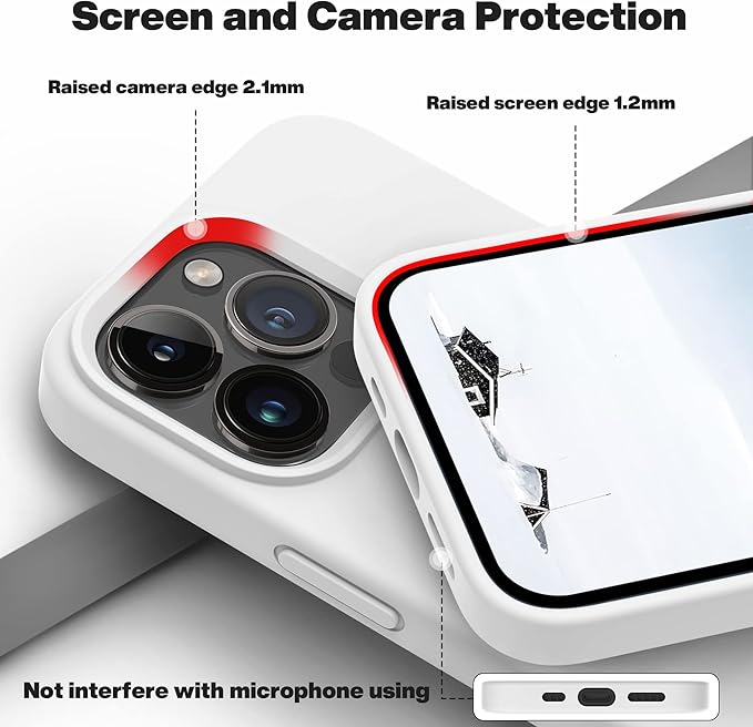 OTOFLY Designed for iPhone 13 Pro Max Case, Silicone Shockproof Slim Thin Phone Case for iPhone 13 Pro Max 6.7 inch (White)
