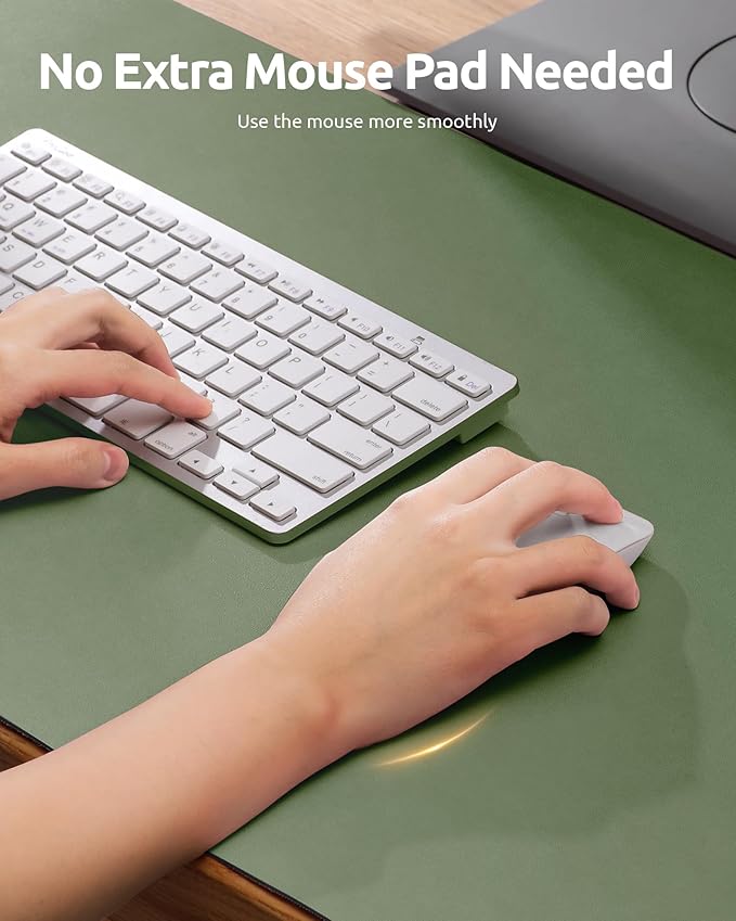 YSAGi PU Leather Desk Pad Protector – Non-Slip Waterproof Desk Mat for Office & Home, Easy Clean Large Mouse Pad & Laptop Writing Blotter 23.6"x13.8" Bamboo Green