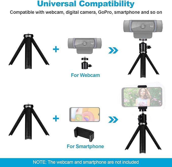 NexiGo 4K Zoomable Webcam Kits, N950P UHD 2160P Webcam with Remote, Sony Starvis Sensor, 5X Digital Zoom, Upgraded Video Conference Lighting, Extendable Tripod Stand, for Zoom/Skype/Teams