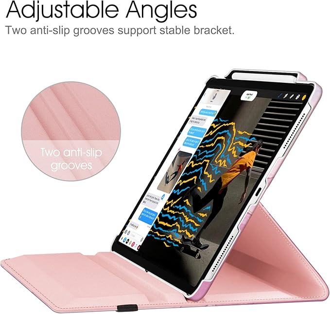 Fintie Rotating Case for iPad Pro 12.9-inch 6th Generation 2022-360 Degree Swiveling Protective Cover with Pencil Holder, Auto Sleep/Wake, Also Fit iPad Pro 12.9" 5th/4th/3rd Gen, Dreamy Marble
