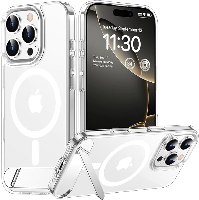 Magnetic Compatible with iPhone 16 Pro Case, [Built-in Invisible Kickstand][Compatible with MagSafe] [Military Grade Shockproof] Slim Thin Phone Case for iPhone 16 Pro 6.3"