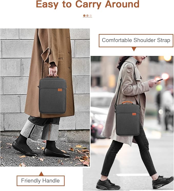 MoKo 13.3-14 Inch Laptop Sleeve Bag Fits Mac Neo 13-inch A18 Pro, Mac Pro 13.3" M2 2022/M5/M5 Pro/M5 Max 14.2" 2026, Mac Air 13.6" M5 2026, Handle Carrying Case with Shoulder Strap, Black & Gray