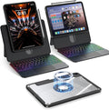 Clear Magnetic Keyboard Case for iPad Pro 13 Inch M5/M4 2025/2024, 7-Color Backlit & Multi-Touch Trackpad, Detachable 360 Rotation & Up-Down Lift Protective Case w/Stand, Black