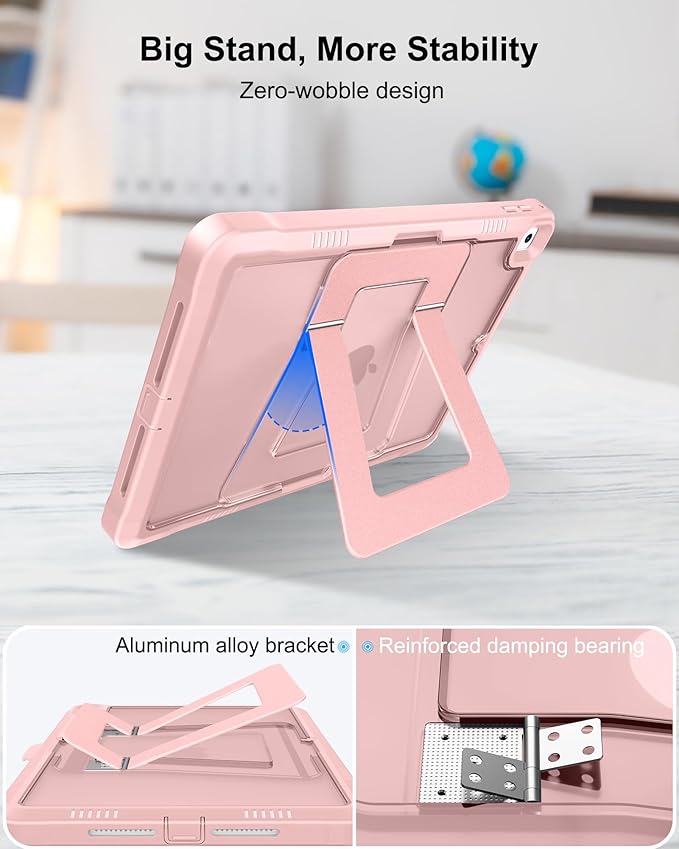 DTTO Case for iPad 6th/5th Generation 9.7 Inch 2018/2017, Adjust Kickstand Freely, Built-in Screen Protector, Frosted Full-Body Shockproof Protective Cover for iPad Air 2 / Pro 9.7, Pink Sand