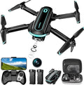 Drone with Camera for Adults and Beginners, 1080P HD FPV Foldable Mini Drone for Kids, 2 Batteries, Carrying Case, Trajectory Flight, Gravity Control, One-Key Takeoff/Landing, 360° Flip, Toys for Gift