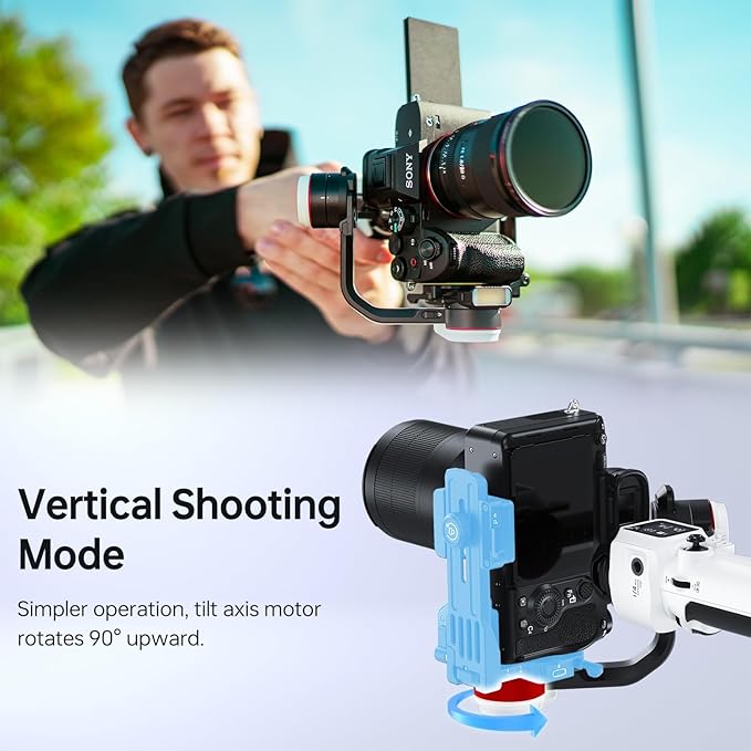 ZHIYUN Crane M3S [Office], 3-axis Lightweight Camera Gimbal Stabilizer for Mirrorless, Smartphone, GoPro Action Camera, 1.22" Color Screen, Bluetooth Control, Fill Light, Vertical Shooting