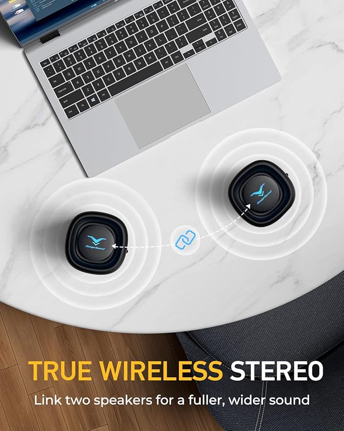 Portable Wireless Bluetooth Speaker, IP67 Waterproof Outdoor Speaker, Loud Bass, BT 6.0, 12H Playtime, RGB Colorful Lights, TWS Pairing & USB Playback, Rugged Built for Home, Beach, Pool Party, Shower