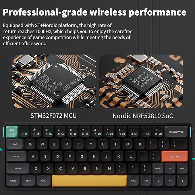 nuphy Air60 V2 Portable Wireless Keyboard 60% Low Profile Mechanical Keyboard Support QMK/VIA Compatible with Windows/mac OS/Linux Supports Bluetooth 5.1/2.4GHz/USB-C Black, Gateron Blue Switch