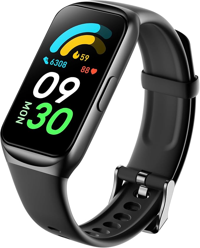 MEHRI Fitness Tracker - Smart Watch with 24/7 Heart Rate, Blood Pressure & Oxygen, Sleep & Stress Monitoring, IP68 Waterproof, Activity Tracker, Step Count, Calories, Distance & More (Black)