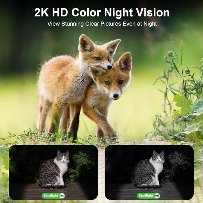4G LTE Cellular Solar Security Camera Wireless Outdoor, No WiFi Security Camera, Off Grid 2K Color Night Vision ,Built-in SIM Card with Free Cloud Storage(Need Apply) for Barn Farm Jobsite (2 PCS)
