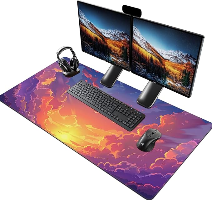 48 x 24 Inches Cute Desk Mat Kawaii Pink Purple Desk Pad Anime 3XL Large Mouse Pad Big Full Desk Gaming Mousepad Laptop Computer Keyboard Mouse MatDesk Decor Desk Accessories