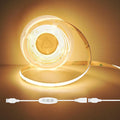 USB Light Strip Warm White 3000K CRI 92+ Small Dimmable COB LED Strip Light Cuttable 5V USB Powered 6 ft 10W for TV Backlight Cabinet Bedroom Indoor DIY Lighting Project
