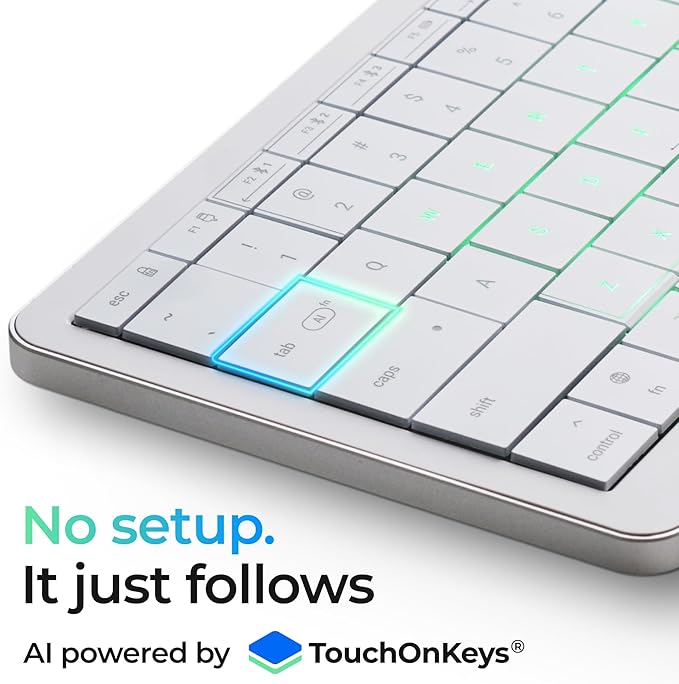 CLVX S Mac | Touch On Keys & Gestures AI Keyboard | Bluetooth & USB-C | Low Profile Silent Scissor Keys | Interactive RGB | Aluminum Chassis | Compatible with Mac/iPad/AppleTV/VisionPro