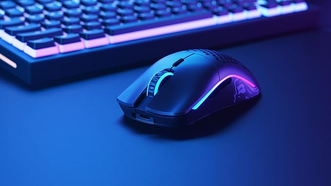 GLORIOUS Model O Wireless Gaming Mouse - Superlight, 69g Honeycomb Design, RGB, Ambidextrous, Lag Free 2.4GHz Wireless, Up to 71 Hours Battery - Matte Black