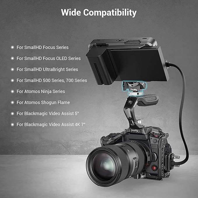 SmallRig Field Monitor Mount Holder Swivel and Tilt Adjustable with Cold Shoe Mount for 5" and 7" Monitor