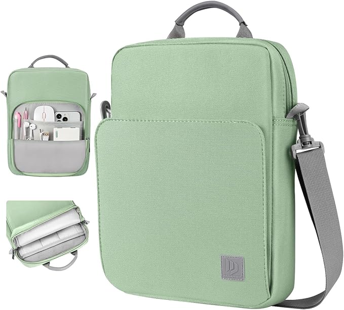 Dadanism 9-11 Inch Tablet Sleeve Bag Carrying Case with Shoulder Strap for iPad (A16) 11", iPad 10th Gen 10.9", iPad Air M4/Pro M5 11", iPad 9/8/7th 10.2", Galaxy Tab A11+ Plus 11", Dark Green