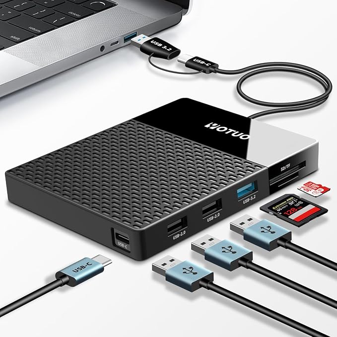 YOTUO Portable 750GB Docking Station External Hard Drive, USB C Multiport Hub HDD 7-in-1, USB 3.0, SD/TF Card Reader, for Windows, Mac, Android, TV, Phone, Laptop, Desktop