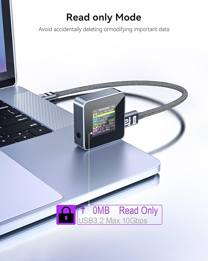 DockCase Pocket M.2 2230 NVMe SSD Enclosure,Support 3s PLP Prevents Write Data Loss,USB 3.2 Gen 2 Type-C (10 Gbps), fits NVMe PCIe, Exclusive to Size 2230,Support M-Key B+M Key UASP (Grey)