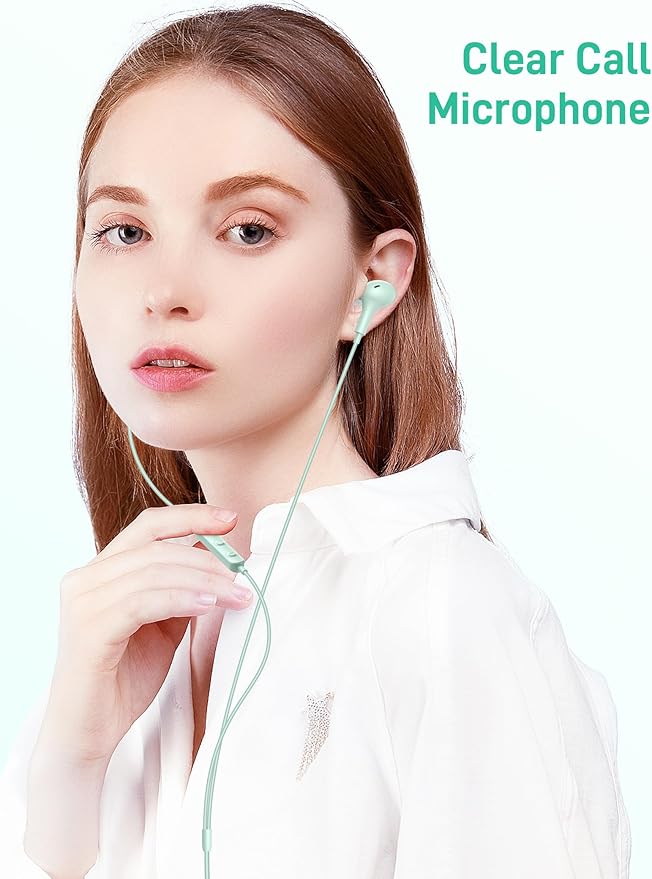 iMangoo for Apple MFi-Certified Headphones for Lightning Wired Earbuds Magnetic Ear Buds with HiFi Bass,3 Ear Tips Mic Corded Earphones for Gym, Commuting for iPhone 14 Plus 13 12 11 Pro Max Mint