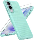 FNTCASE for Samsung Galaxy S25-Edge Case: Lightweight Cell Phone Cover Military Grade Drop Protection with Non Slip Textured Back | Rugged Shockproof Protective Bumper Cases(Mint Green)