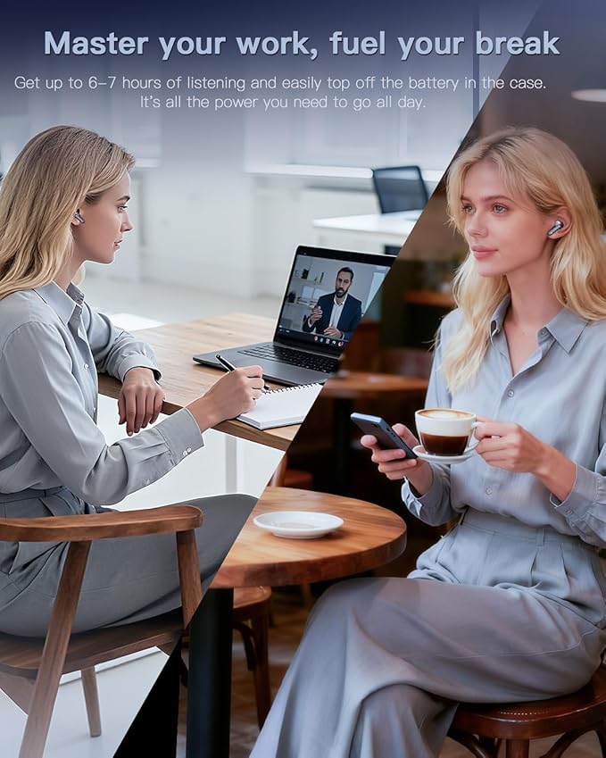 Translation Earbuds Real Time, Translation Earbuds with 144 Languages & 90H Playtime, Immersive Hi-Fi Sound, Clear Mic, in-Ear Wireless Earbuds for Business, Travel & Meetings