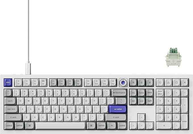 Keychron Q6 HE Wired Hall Effect Keyboard, Rapid Trigger Magnetic Switch Keyboard Hot Swappable, 8000 Hz Polling Rate Full-Size Layout Aluminum, Custom RGB for Mac Windows Linux - White