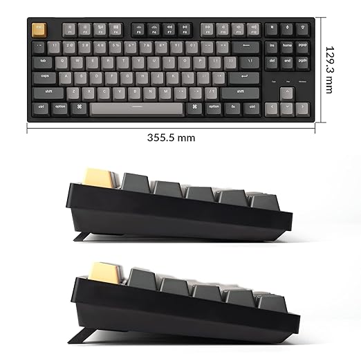 Keychron C1 Pro Wired Mechanical Keyboard TKL Layout, QMK Programmable RGB Backlit with Hot-swappable K Pro Red Switch, OEM Profile Double-Shot PBT Keycaps Compatible for Mac Windows Linux