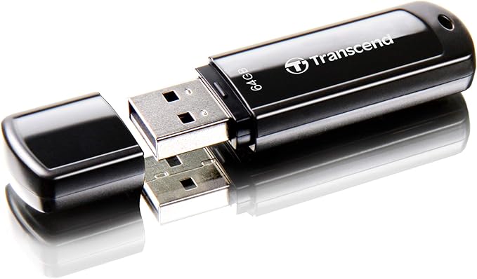 Transcend JetFlash 700 64GB USB 3.1 Gen 1 (USB 3.0/2.0) Flash Thumb Drive, Up to 100MB/s , Type-A External Data Storage Memory Stick Compatible with Computer/Laptop/Desktop/PC - TS64GJF700