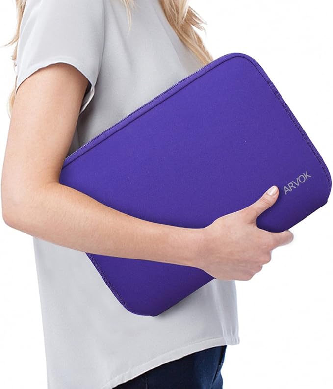 Arvok 13 13.3 14 Inch Laptop Sleeve Case for MacBook Pro/MacBook Air 13-14 inch, Water-Resistant Notebook Chromebook Computer Pouch, Carrying Bag Cover for HP/Dell/Lenovo/Asus/Acer, Purple
