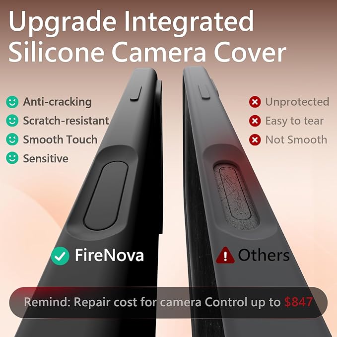 FireNova Magnetic for iPhone 17 Pro Case, Compatible with MagSafe, [Integrated Silicone Camera Control Button] [Camera Protection] Anti-Scratch Microfiber Lining Phone Case, 6.3", Space Gray