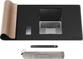 Chihein 39" x 20" 3XL Desk Mat with Cork & PU Leather (Black), Dual Sided Desk Pad, Waterproof Computer Desk Mat for Gaming, Office, Home
