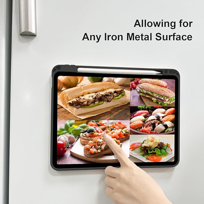 Case for iPad Air 11 Inch M4/M3/M2 2026/2025/2024, iPad Air 10.9" 5th/4th Gen. 2022/2020, iPad Pro 11" 4th/3rd/2nd 2022/2021/2020 with Pencil Holder, Vertical Stand, Detachable Magnetic, Black