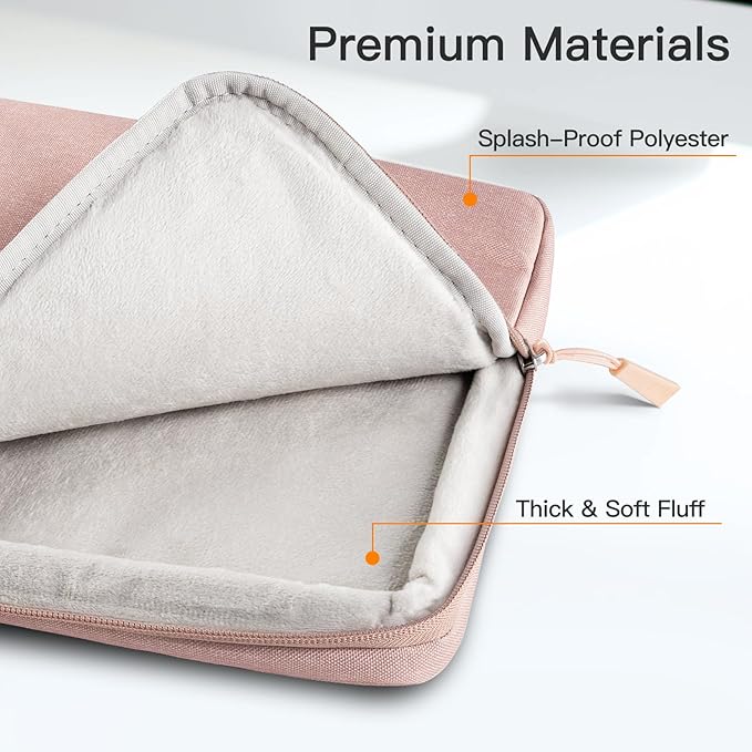 JETech Laptop Sleeve for MacBook Neo (A18 Pro), 14-InchMacBook Air/Pro, MacBook Pro M1-M5 2021-2026, Waterproof Bag Case with Pocket, Compatible with 14 Inch Notebook (Rose Gold)