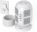 TESSAN Tower Surge Protector Power Strip 15 ft, Long Flat Extension Cord with Multiple Outlets, 8 AC Outlets with 4 USB Ports (1 USB C), Charging Station with Surge Protection, for Home Office Dorm