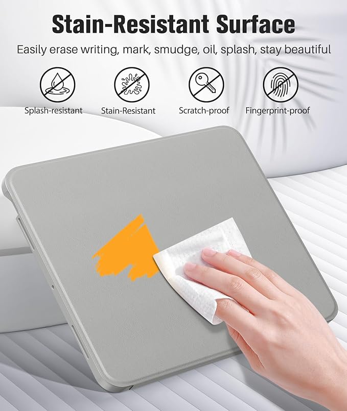 MoKo for iPad Pro 13 Inch Case (M5/M4) 2025/2024 with Pencil Holder, [Built-in Screen Protector], iPad Pro 13 M5/M4 Case with Clear Back & Magnetic Multi Angle Stand Cover, Light Gray