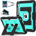 for iPad (A16) 11 Inch 11th /10th Generation 10.9 Inch iPad Case 10th Generation with Shoulder Strap,Heavy Duty Shockproof Cover for i Pad 11th/10th Gen,Black Mint
