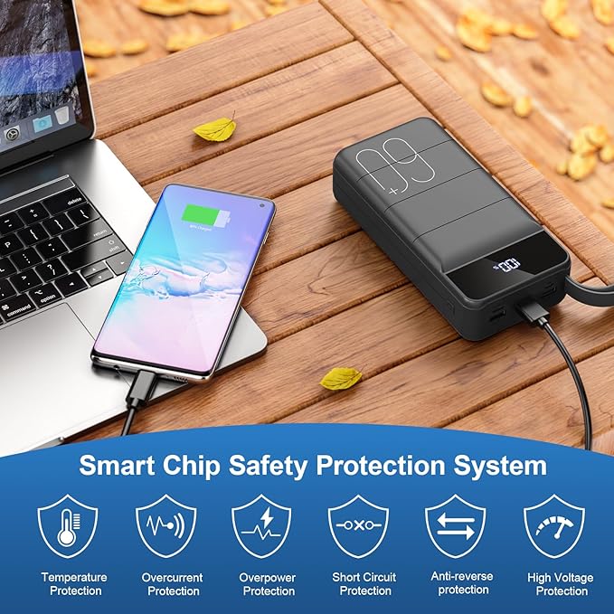 Portable Charger Power Bank 60000mAh Fast Charging 22.5W PD4.0 & QC 4.0 with USB C Battery Pack Charger Portable High Capacity Portable Phone Charger Power Bank for iPhone,Samsung,Travel (Black)
