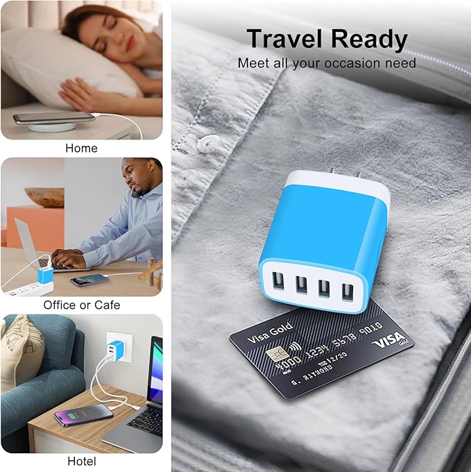 USB Cube Samsung Charging Block for Samsung Galaxy A17 5G A16 A56 A36 A26 A15 A55 A35 A25 A03s S26 Ultra S25 FE S24 S23 Z Flip 5 Z Fold 5,Multi Plug for iPhone 17e 17 16 15 Pro Max 14 13 12,Pixel 10a