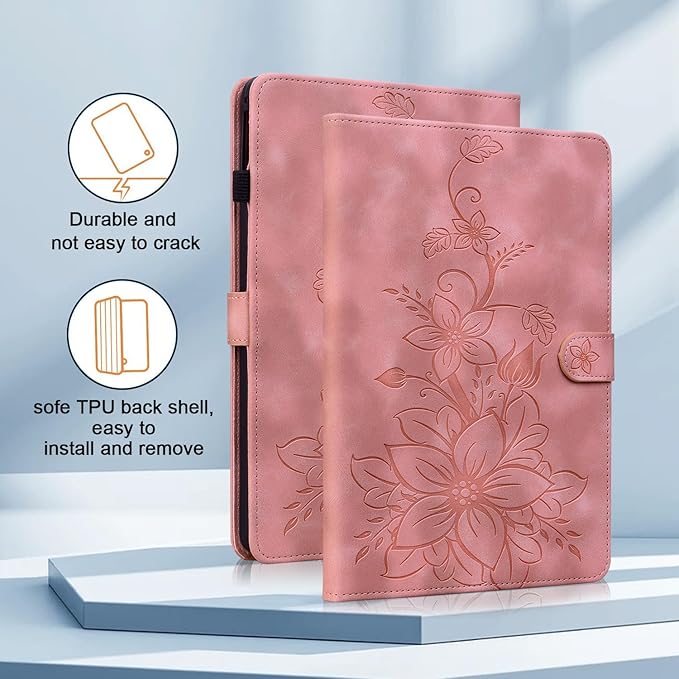 Case for iPad Pro 13 Inch (M5) 2025/ (M4) 2024, Auto Wake/Sleep Supports Pencil Pro and Pencil(USB-C) Magnetic Clasp Stand for iPad Pro 13 Inch Cover, Pink