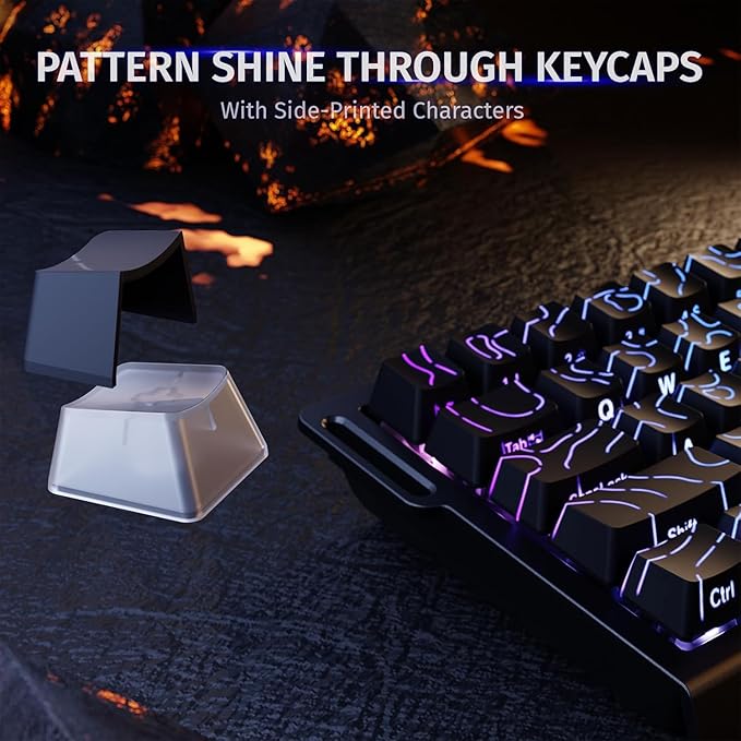 ATTACK SHARK X68 HE Rapid Trigger Mechanical Gaming Keyboard 60% Wired with Adjustable Actuation,Hall Effect Magnetic Switch,8KHz Polling Rate,RGB Backlit,Top Mount,Side Printed Keycap(Black Contour)