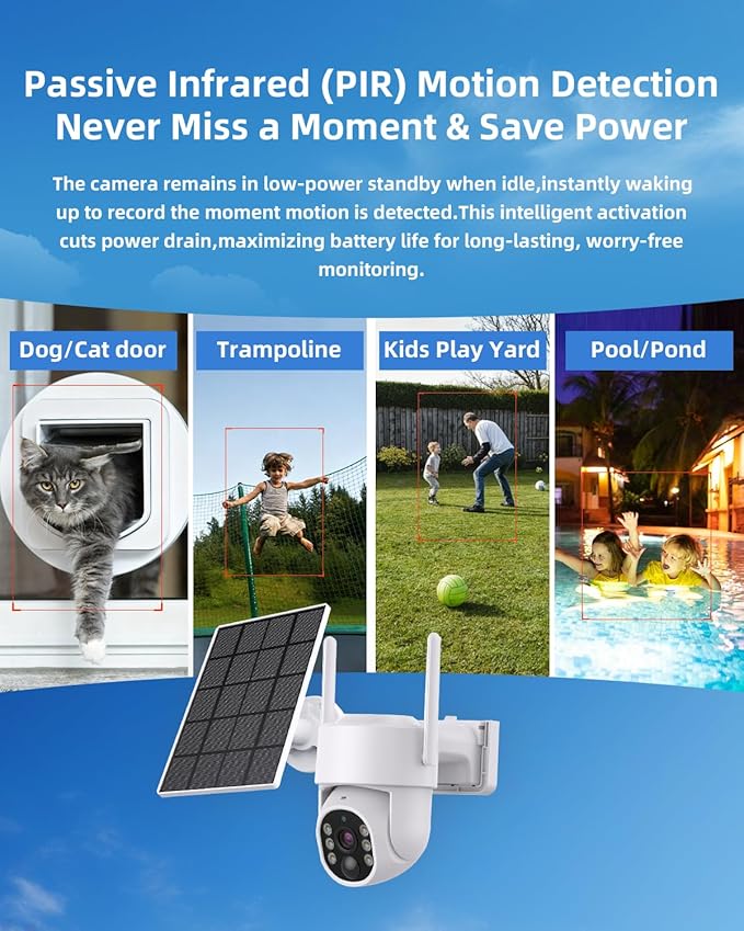 Ameyes 4MP 4G LTE Cellular Security Cameras Wireless Outdoor, Solar Cameras for Home Security 32GB SD Card & SIM Card, Night Vision, PT 360 Camera, 2-Way Audio, Motion Detect, No WiFi & Wire (White)