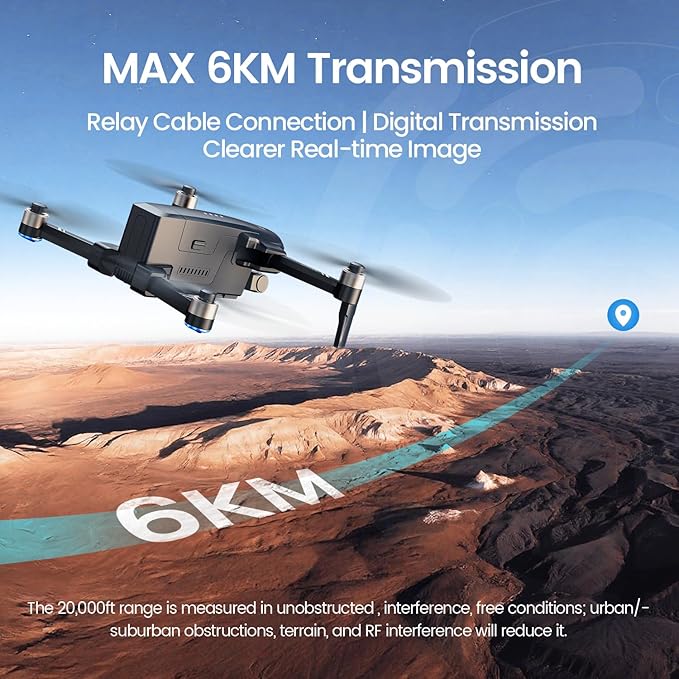 Holy Stone Sentinel HS600D 3-Axis Gimbal Drone with Camera for Adults, Professional 8K Photo, Level-6 Wind Resistance, 6KM Transmission, 80-Min Flight, Smart Track, Auto Return & Beginner Mode