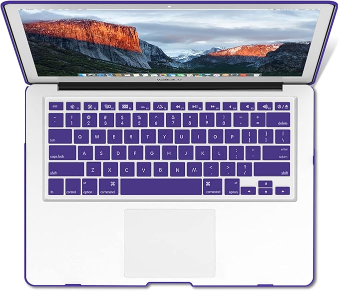 IBENZER Compatible with Old Version MacBook Air 13 Inch Case (2010-2017 Release). Models: A1466 / A1369, Plastic Hard Shell Case with Keyboard Cover for Mac Air 13, Ultra Purple, A13UAPU+1