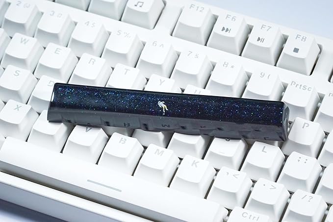 Dark Blue Black Astronaut Artisan Spacebar Keycap SA Profile Custom Spacebars 6.25U Keycaps Handmade Gaming Resin Key Cap Cherry MX Switch Compatible Mechanical Keyboard Gift for Space Lover