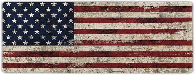 American Flag Mouse Pad Extended Large 35.4x15.7 in USA Flag Desk Mat Independence Day Large Mousepad XL Non-Slip Rubber Base Stitched Edge Gaming Mousepad PC Computer Desk Pad for Work Desktop