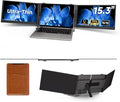 15.3" Laptop Screen Extender, 1200P FHD Ultra-Thin Triple Screen Laptop Monitor Extender, 100% sRGB Travel Portable Monitor for Laptops, Multi Screens Laptops Attachment Compatible with Windows Mac