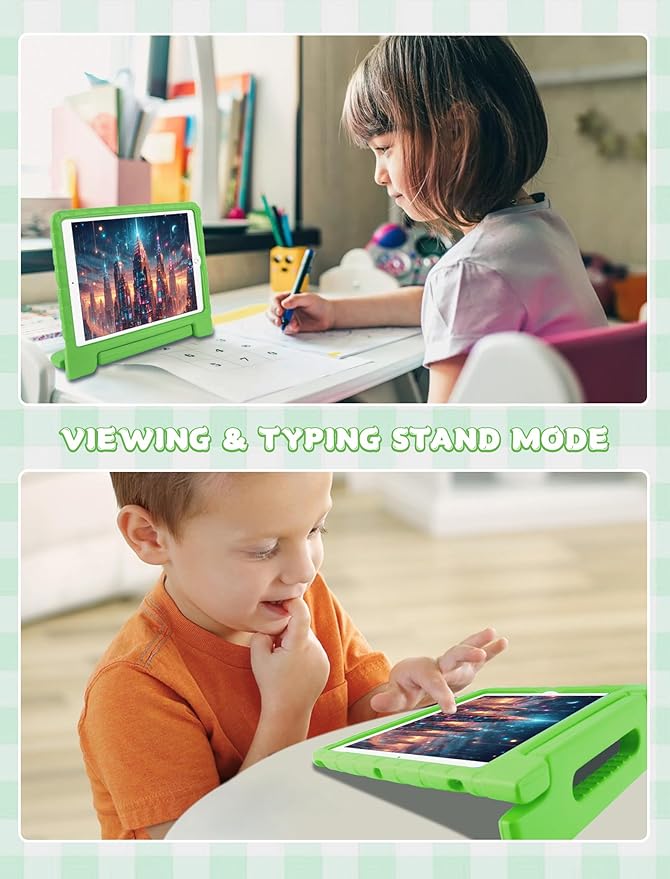 Kids Case for iPad Pro 12.9 2017(2nd Gen)/2015(1st Gen) with Pencil Holder, E-puhate iPad Pro 1st/2nd Generation Case 12.9 inch Shockproof Handle Stand Kids Cover for Child Boys Girls Toddlers(Green)