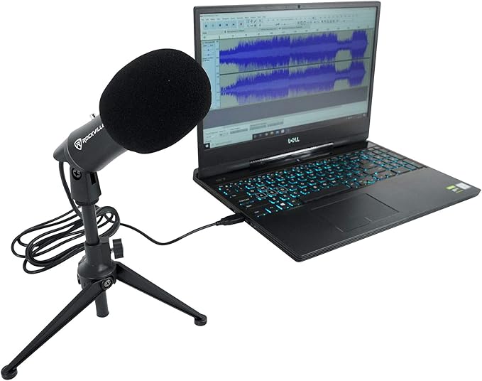 Rockville Z-Stream USB Condenser Microphone, 14mm Cartridge, Plug-and-Play, Omnidirectional, Noise Filter, Adjustable Sensitivity, for Podcasting, Gaming, YouTube