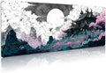 Extended Gaming Mouse Pad, Large Mouse Mat 3 mm Nature Rubber Base Mousepad with Stitched Edges, Non-Slip Desk Mat for Office Home Great Gift 31.5x11.8 Inch (Japanese Ink 1)